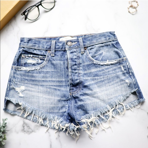Abercrombie & Fitch Pants - ABERCROMBIE & FITCH Shorts Denim Raw Step Hem 1007